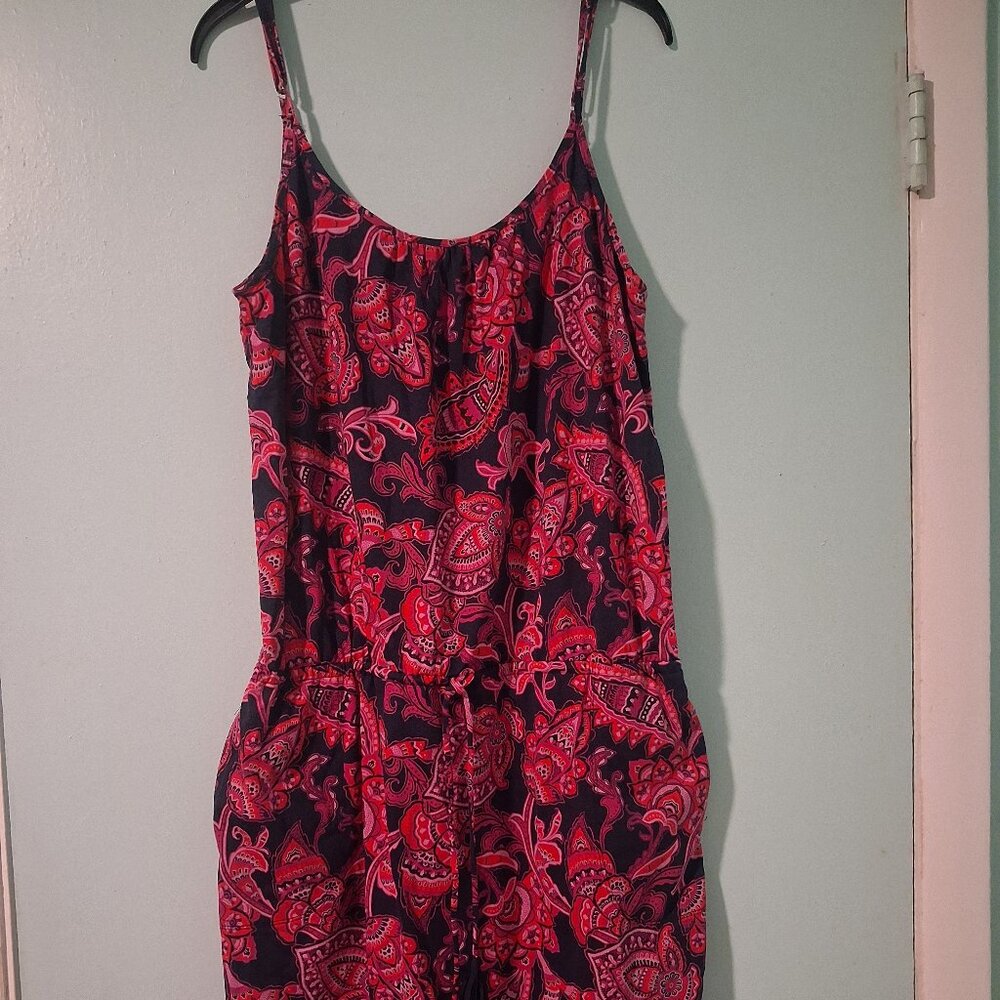 Tommy Bahama Dress XL Large Jacobean Paisley Purple Pink Red Black Sleeveless